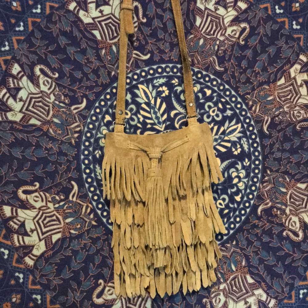 Zara leather tassel purse